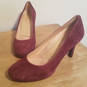 Naturalizer Michelle Suede Burgandy Heels Pumps